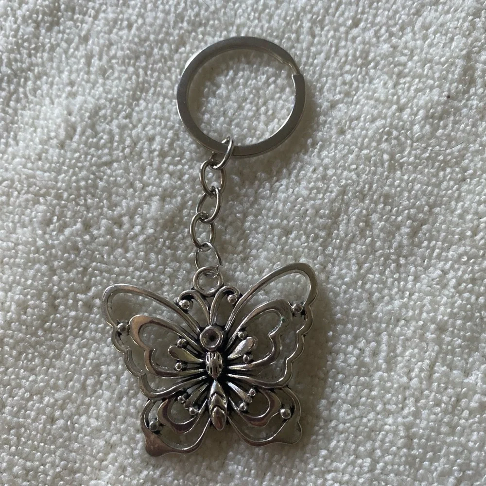 Silver Butterfly Keyring - Women Accessories